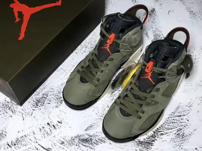 Jordan x Scott Medium CN1084-200 Travis Air 6 Olive 0625